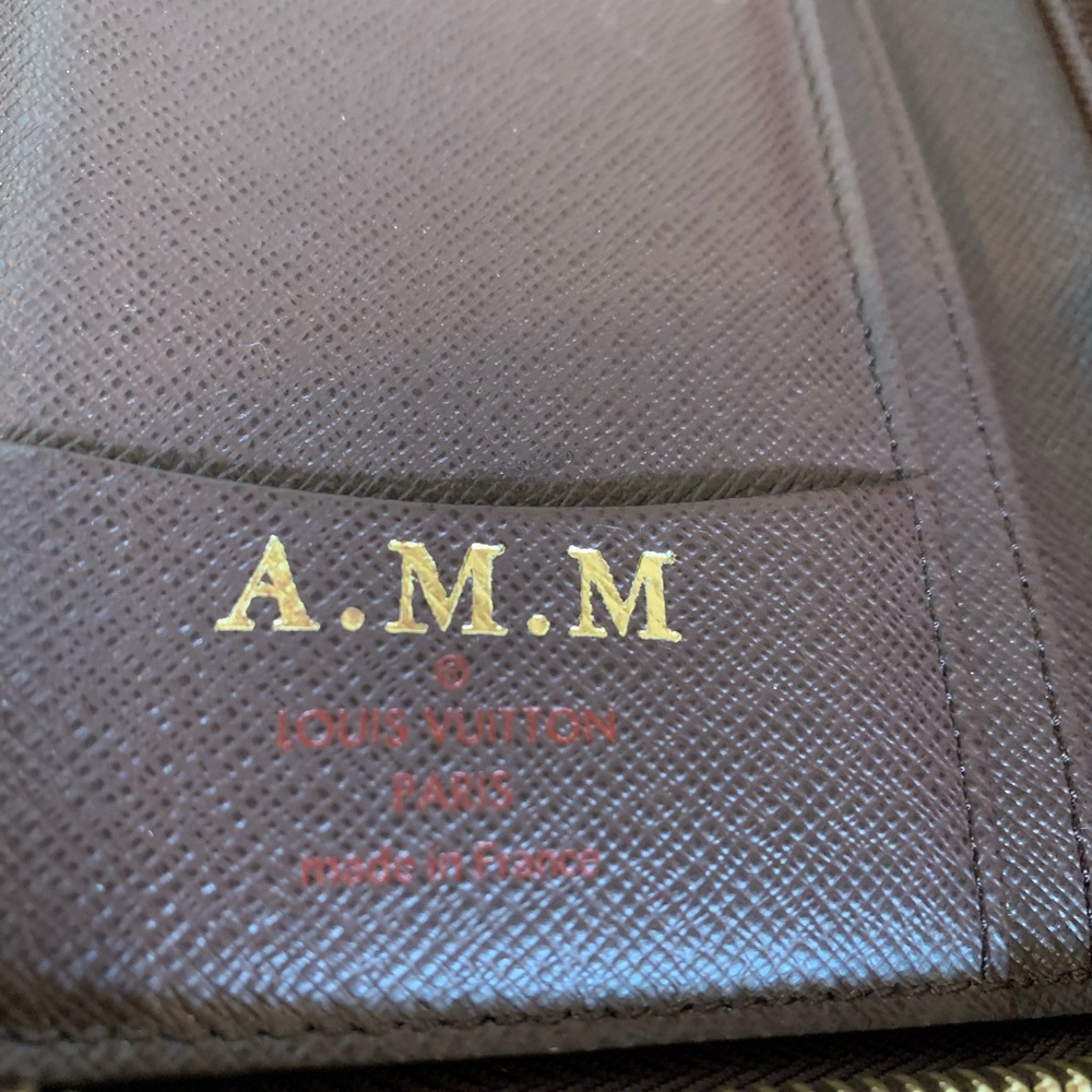 Louis Vuitton Brown Checkered Wallet with Gold Zipper # M12142 - Picture 15 of 16